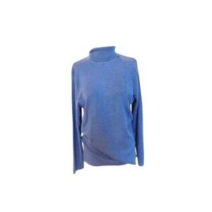 Chico's Size XL (3) Blue Knit Turtleneck Style Long Sleeve Sweater Top